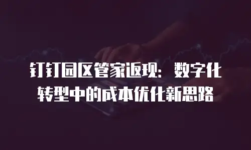 钉钉园区管家返现：数字化转型中的成本优化新思路