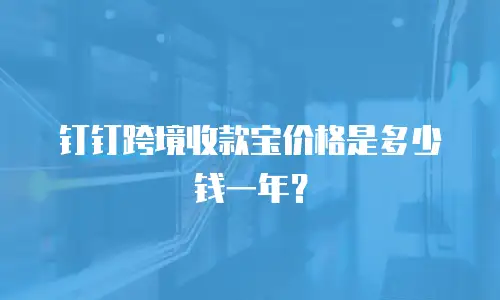 钉钉跨境收款宝价格是多少钱一年？