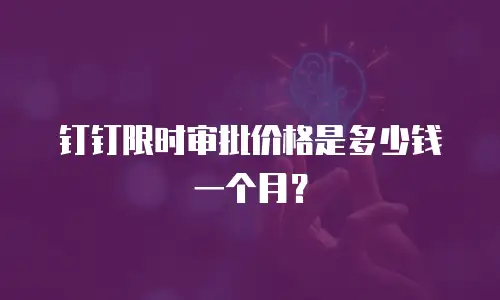 钉钉限时审批价格是多少钱一个月？