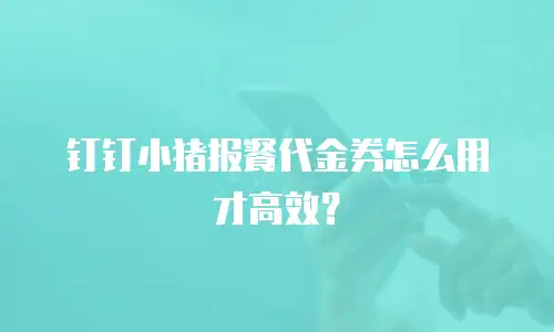 钉钉小猪报餐代金券怎么用才高效？