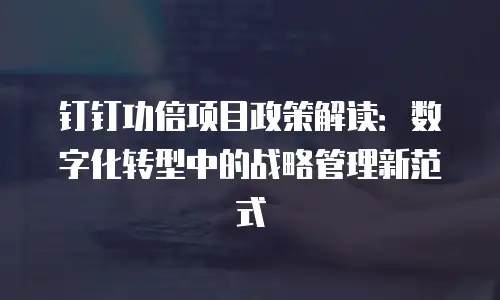 钉钉功倍项目政策解读：数字化转型中的战略管理新范式