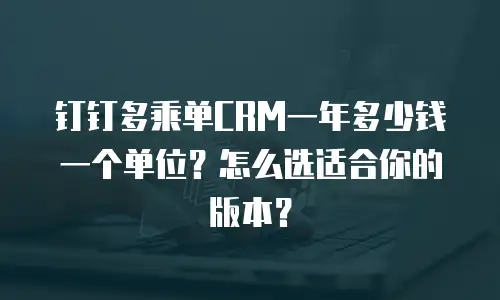钉钉多乘单CRM一年多少钱一个单位？怎么选适合你的版本？