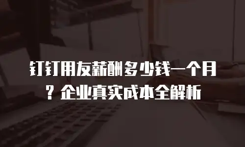 钉钉用友薪酬多少钱一个月？企业真实成本全解析