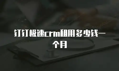 钉钉极速crm租用多少钱一个月