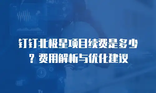 钉钉北极星项目续费是多少？费用解析与优化建议