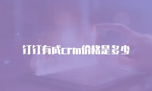 钉钉有成crm价格是多少