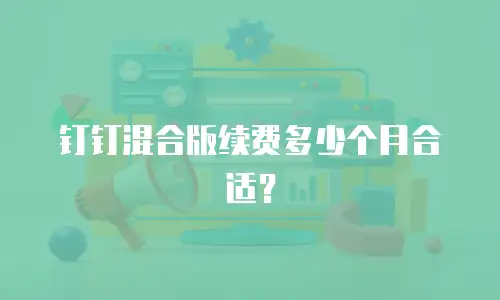 钉钉混合版续费多少个月合适？