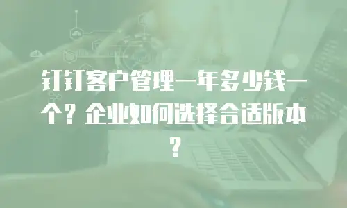 钉钉客户管理一年多少钱一个？企业如何选择合适版本？