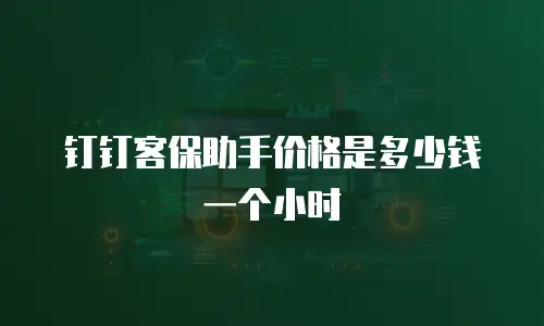 钉钉客保助手价格是多少钱一个小时