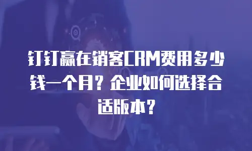 钉钉赢在销客CRM费用多少钱一个月？企业如何选择合适版本？