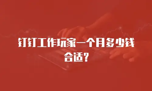 钉钉工作玩家一个月多少钱合适？