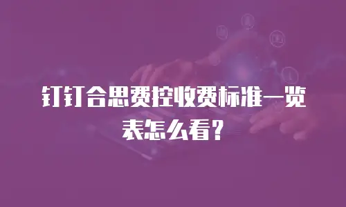 钉钉合思费控收费标准一览表怎么看？