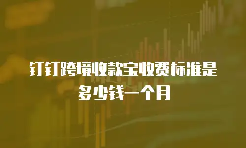 钉钉跨境收款宝收费标准是多少钱一个月