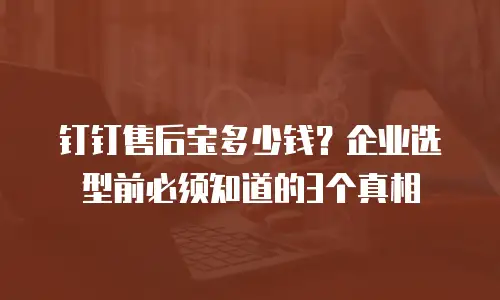 钉钉售后宝多少钱？企业选型前必须知道的3个真相