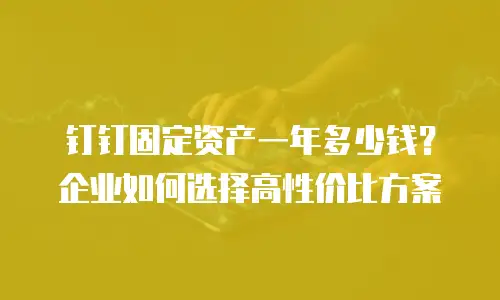 钉钉固定资产一年多少钱？企业如何选择高性价比方案