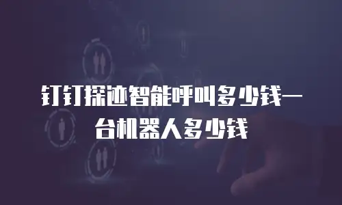 钉钉探迹智能呼叫多少钱一台机器人多少钱