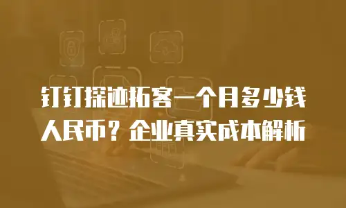 钉钉探迹拓客一个月多少钱人民币？企业真实成本解析