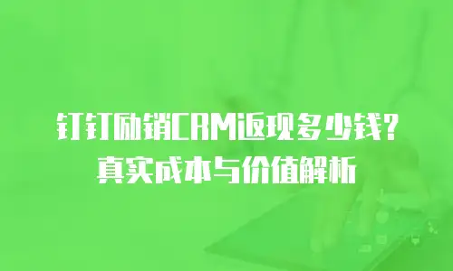 钉钉励销CRM返现多少钱？真实成本与价值解析