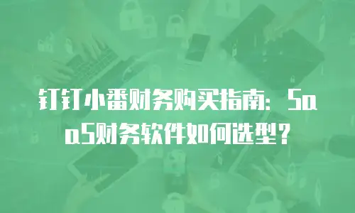 钉钉小番财务购买指南：SaaS财务软件如何选型？