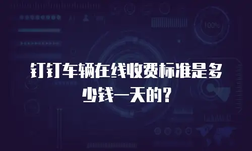 钉钉车辆在线收费标准是多少钱一天的？