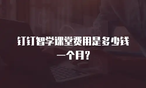 钉钉智学课堂费用是多少钱一个月？
