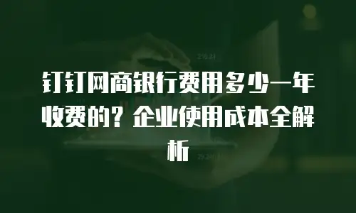 钉钉网商银行费用多少一年收费的？企业使用成本全解析