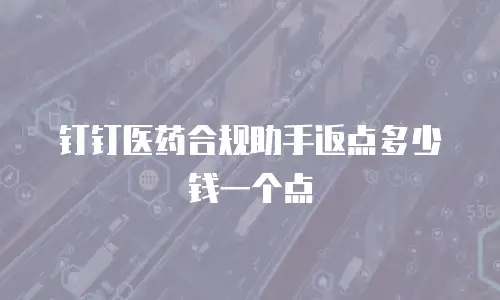 钉钉医药合规助手返点多少钱一个点