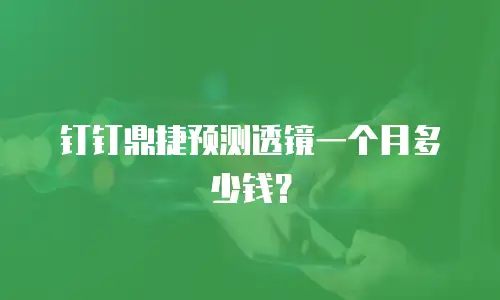 钉钉鼎捷预测透镜一个月多少钱？