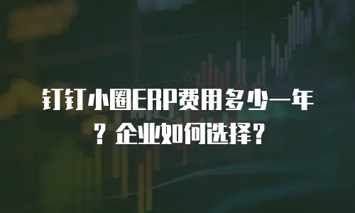 钉钉小圈ERP费用多少一年？企业如何选择？