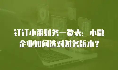 钉钉小番财务一览表：小微企业如何选对财务版本？