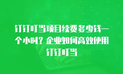 钉钉叮当项目续费多少钱一个小时？企业如何高效使用钉钉叮当