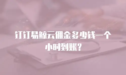 钉钉易鲸云佣金多少钱一个小时到账？