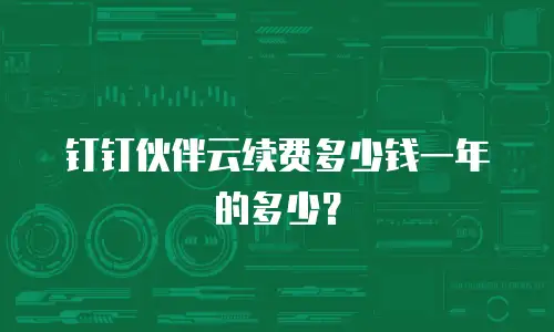 钉钉伙伴云续费多少钱一年的多少？