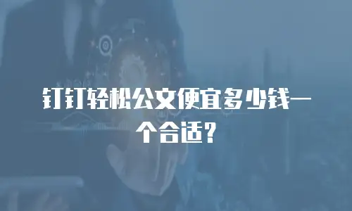钉钉轻松公文便宜多少钱一个合适？