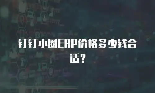 钉钉小圈ERP价格多少钱合适？