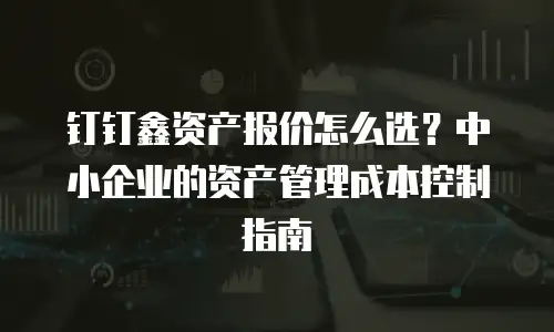 钉钉鑫资产报价怎么选？中小企业的资产管理成本控制指南