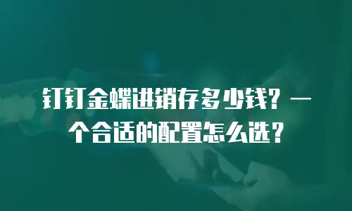 钉钉金蝶进销存多少钱？一个合适的配置怎么选？