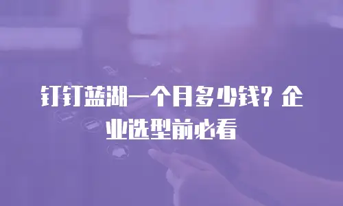 钉钉蓝湖一个月多少钱？企业选型前必看