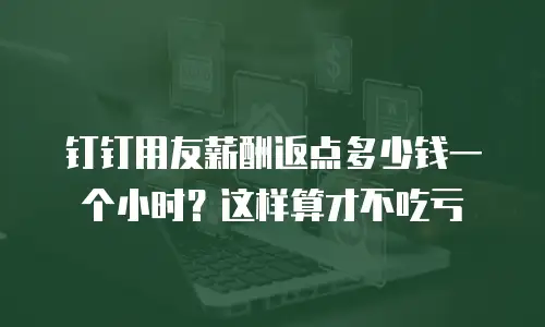 钉钉用友薪酬返点多少钱一个小时？这样算才不吃亏