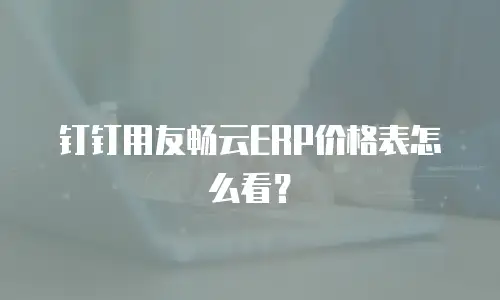 钉钉用友畅云ERP价格表怎么看？