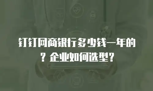 钉钉网商银行多少钱一年的？企业如何选型？