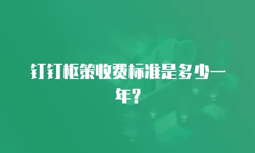 钉钉枢策收费标准是多少一年？