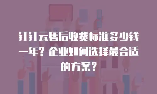 钉钉云售后收费标准多少钱一年？企业如何选择最合适的方案？