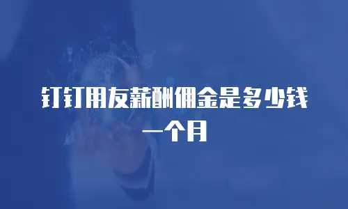 钉钉用友薪酬佣金是多少钱一个月