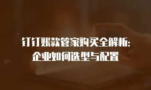 钉钉账款管家购买全解析：企业如何选型与配置