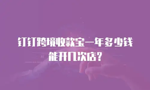 钉钉跨境收款宝一年多少钱能开几次店？