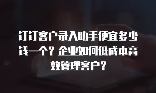 钉钉客户录入助手便宜多少钱一个？企业如何低成本高效管理客户？