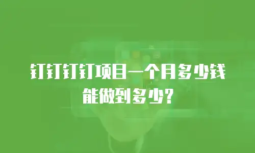 钉钉钉钉项目一个月多少钱能做到多少？
