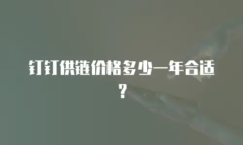钉钉供链价格多少一年合适？