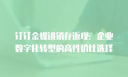 钉钉金蝶进销存返现：企业数字化转型的高性价比选择